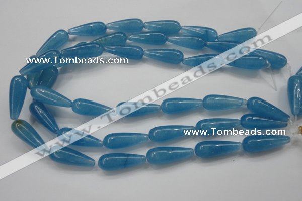 CCN1702 15.5 inches 10*30mm teardrop candy jade beads wholesale