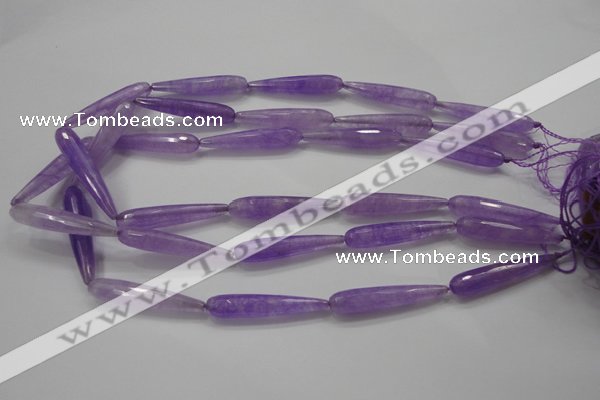 CCN1710 15.5 inches 8*40mm faceted teardrop candy jade beads wholesale