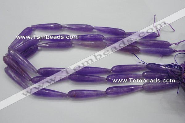 CCN1712 15.5 inches 9*40mm faceted teardrop candy jade beads wholesale