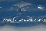 CCN1725 15.5 inches 14*40mm faceted rice candy jade beads