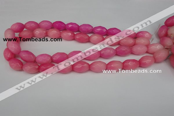 CCN180 15.5 inches 13*18mm faceted rice candy jade beads