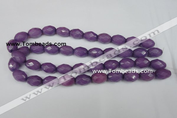 CCN181 15.5 inches 13*18mm faceted rice candy jade beads