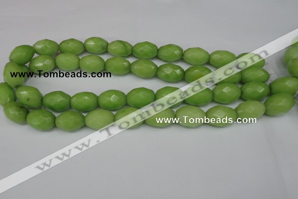 CCN184 15.5 inches 13*18mm faceted rice candy jade beads