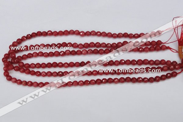 CCN1840 15 inches 4mm faceted round candy jade beads wholesale