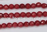 CCN1841 15 inches 6mm faceted round candy jade beads wholesale