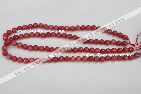 CCN1842 15 inches 8mm faceted round candy jade beads wholesale