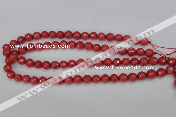 CCN1843 15 inches 10mm faceted round candy jade beads wholesale