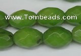 CCN185 15.5 inches 13*18mm faceted rice candy jade beads