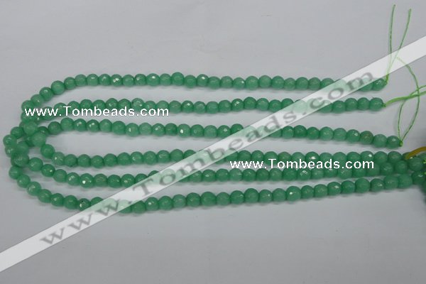 CCN1881 15 inches 6mm faceted round candy jade beads wholesale