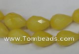 CCN190 15.5 inches 10*14mm faceted teardrop candy jade beads