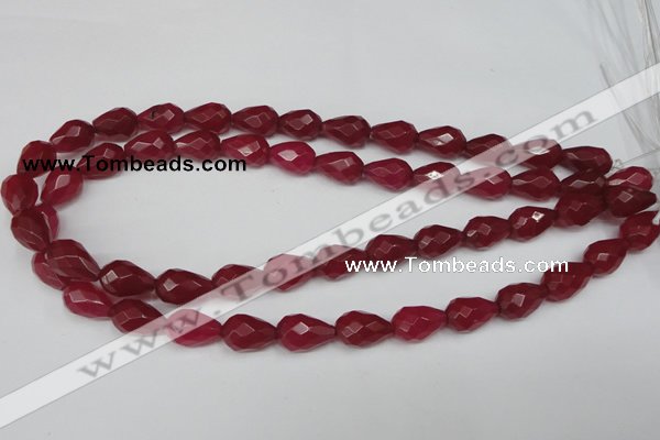 CCN191 15.5 inches 10*14mm faceted teardrop candy jade beads