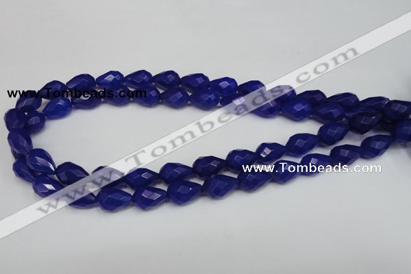 CCN192 15.5 inches 10*14mm faceted teardrop candy jade beads