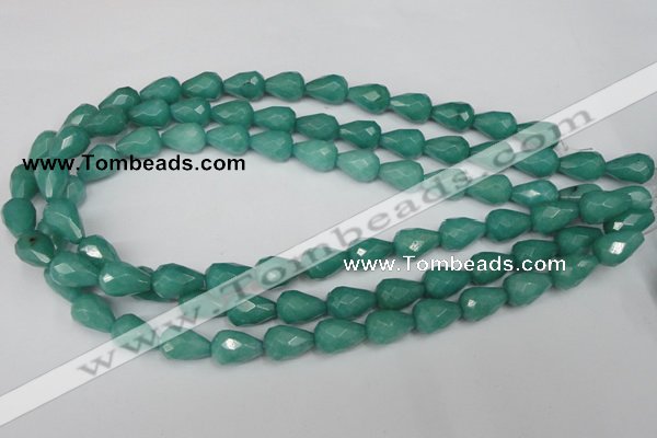 CCN193 15.5 inches 10*14mm faceted teardrop candy jade beads