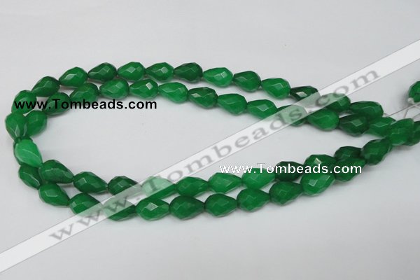 CCN194 15.5 inches 10*14mm faceted teardrop candy jade beads