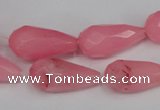 CCN196 15.5 inches 10*20mm faceted teardrop candy jade beads