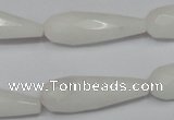 CCN197 15.5 inches 10*30mm faceted teardrop candy jade beads