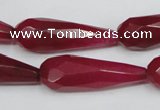 CCN198 15.5 inches 10*30mm faceted teardrop candy jade beads