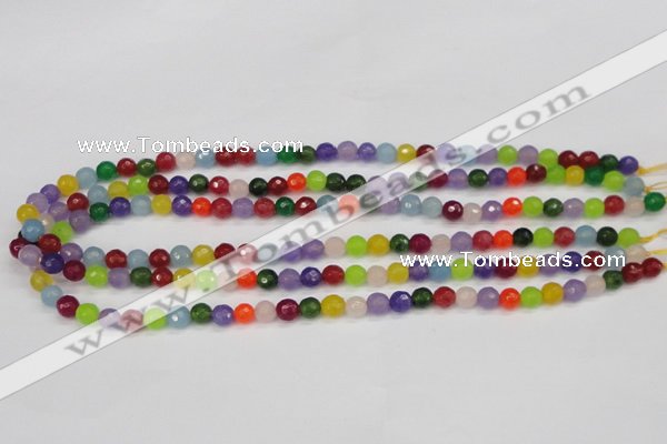 CCN1981 15 inches 6mm faceted round candy jade beads wholesale