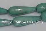 CCN199 15.5 inches 10*30mm faceted teardrop candy jade beads