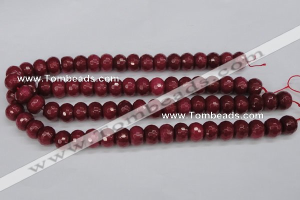 CCN1993 15 inches 10*14mm faceted rondelle candy jade beads wholesale