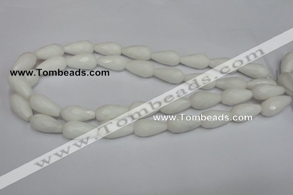 CCN201 15.5 inches 12*22mm faceted teardrop candy jade beads