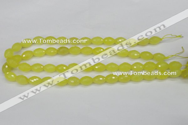 CCN2010 15 inches 10*14mm faceted rice candy jade beads wholesale