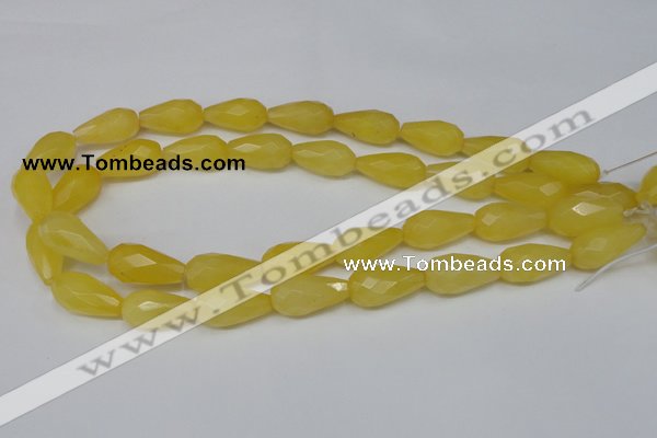 CCN202 15.5 inches 12*22mm faceted teardrop candy jade beads