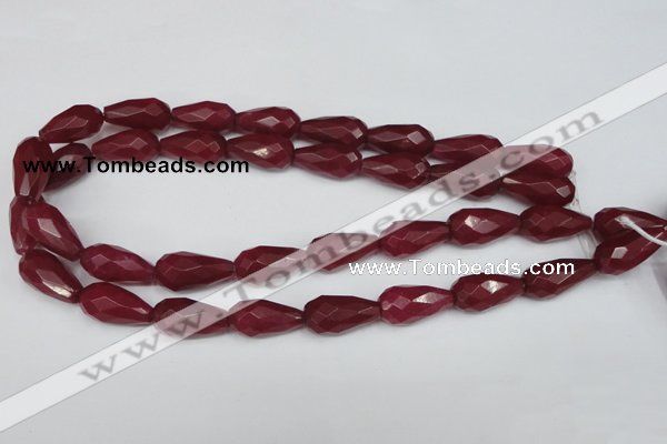 CCN203 15.5 inches 12*22mm faceted teardrop candy jade beads