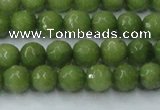 CCN2037 15 inches 6mm faceted round candy jade beads wholesale