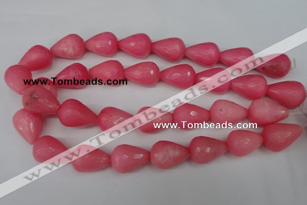 CCN208 15.5 inches 18*25mm faceted teardrop candy jade beads