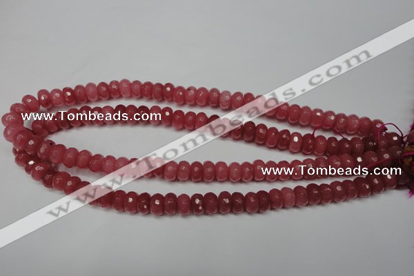 CCN2127 15.5 inches 6*10mm faceted rondelle candy jade beads