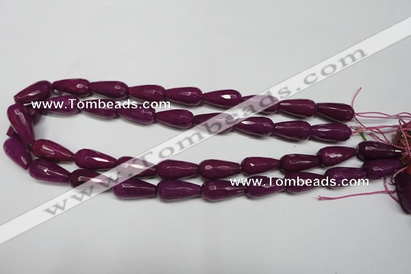 CCN2148 15.5 inches 10*20mm faceted teardrop candy jade beads