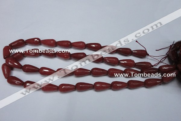 CCN2149 15.5 inches 10*20mm faceted teardrop candy jade beads