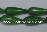 CCN2151 15.5 inches 10*25mm faceted teardrop candy jade beads