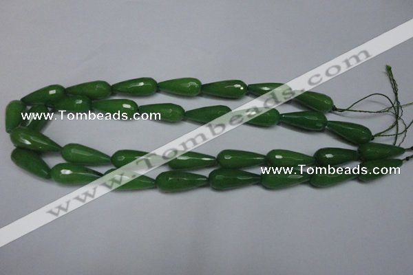 CCN2151 15.5 inches 10*25mm faceted teardrop candy jade beads