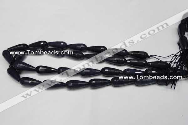 CCN2153 15.5 inches 10*25mm faceted teardrop candy jade beads