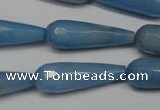 CCN2160 15.5 inches 10*30mm faceted teardrop candy jade beads