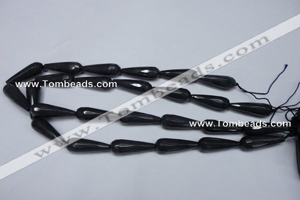 CCN2162 15.5 inches 10*30mm faceted teardrop candy jade beads