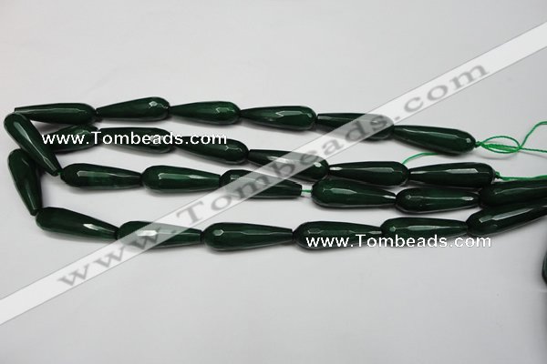 CCN2163 15.5 inches 10*30mm faceted teardrop candy jade beads