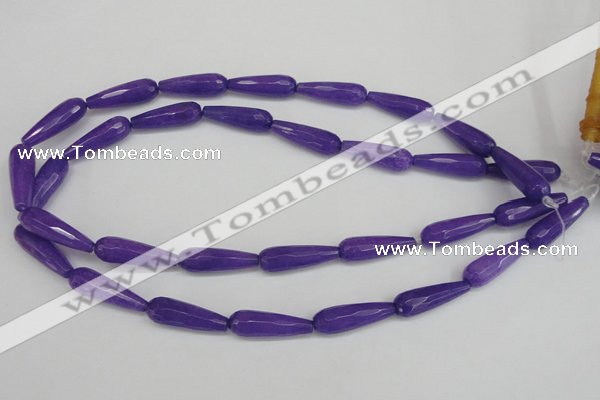 CCN2170 15.5 inches 8*25mm faceted teardrop candy jade beads