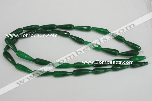 CCN2174 15.5 inches 8*25mm faceted teardrop candy jade beads