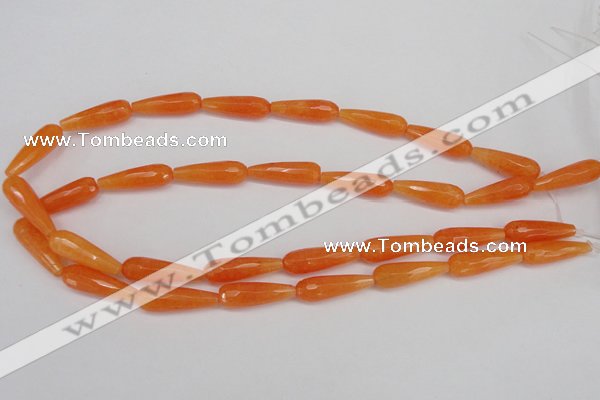 CCN2177 15.5 inches 8*25mm faceted teardrop candy jade beads