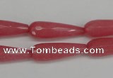 CCN2180 15.5 inches 8*25mm faceted teardrop candy jade beads