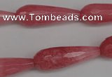 CCN2182 15.5 inches 10*30mm faceted teardrop candy jade beads