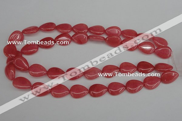 CCN2186 15.5 inches 15*20mm flat teardrop candy jade beads