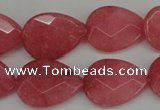 CCN2188 15.5 inches 15*20mm faceted flat teardrop candy jade beads