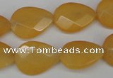 CCN2192 15.5 inches 15*20mm faceted flat teardrop candy jade beads