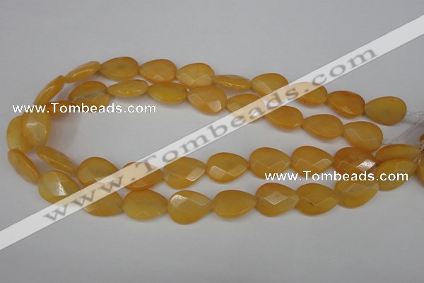 CCN2192 15.5 inches 15*20mm faceted flat teardrop candy jade beads