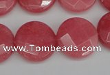 CCN2235 15.5 inches 20mm faceted coin candy jade beads wholesale