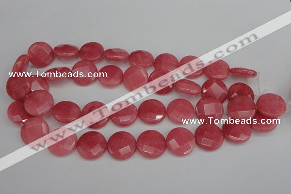 CCN2235 15.5 inches 20mm faceted coin candy jade beads wholesale